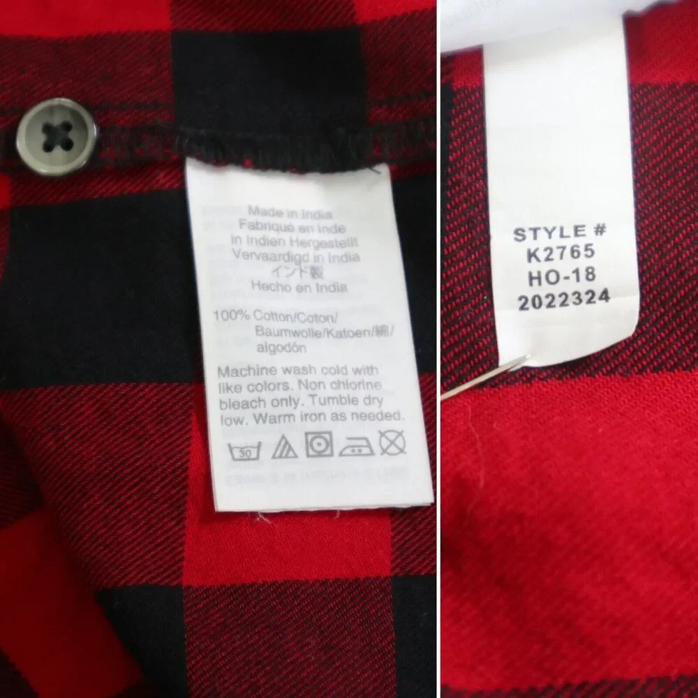 Madewell Size S Flannel Tie-Front Shirt Buffalo Check Red Black